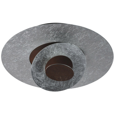 Industrialna lampa sufitowa srebrno-rdzawe okręgi RegenBogen 452013901