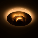 Industrialna lampa sufitowa złoto-rdzawe okręgi RegenBogen 452013801