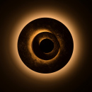 Industrialna lampa sufitowa złoto-rdzawe okręgi RegenBogen 452013801