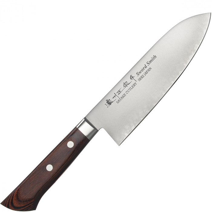 Japoński Nóż kuchenny Santoku Satake Unique Clad mahoń 17cm