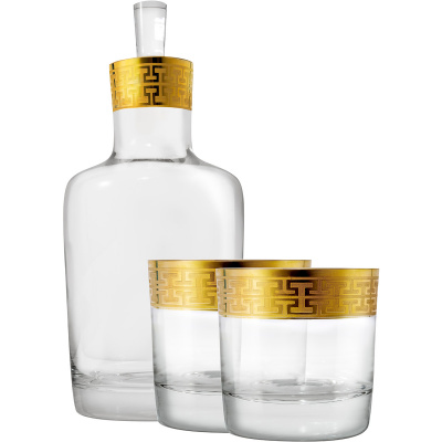 Karafka i szklanki kryształowe do whisky Hommage Gold Classic Zwiesel SH-1372-05L-SET