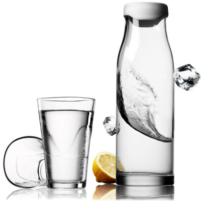 Karafka na wodę ze szklankami Menu 1l biała 4668639