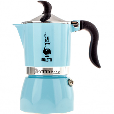 Kawiarka aluminiowa Bialetti Fiammetta Fluo - 3 filiżanki, niebieska 0004632