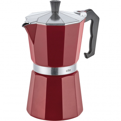 Kawiarka aluminiowa na 6 filiżanek espresso Classico Cilio bordowa CI-321425