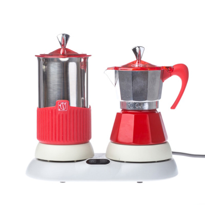 Kawiarka elektryczna ze spieniaczem G.A.T. Gatpuccino 4tz - Czerwona 602004RE