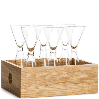 Kieliszki podwójne na drewnianej podstawie Sagaform Nature SF-5017704