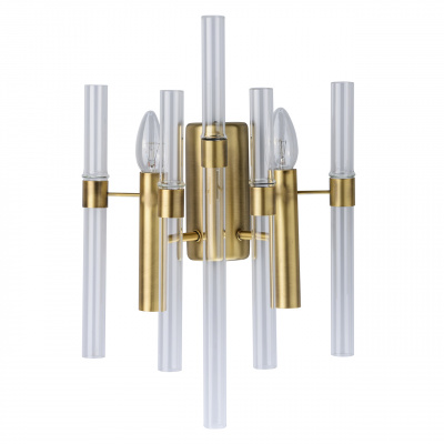 Kinkiet 2-żarówki, mosiężna podstawa, szklane rury MW-LIGHT Classic 285021002