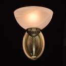 Kinkiet antyczny mosiądz z białym kloszem 318024201