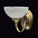 Kinkiet antyczny mosiądz z białym kloszem 318024201