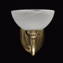 Kinkiet antyczny mosiądz z białym kloszem 318024201