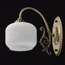 Kinkiet antyczny mosiądz z białym kloszem MW-LIGHT Classic 372022901