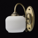 Kinkiet antyczny mosiądz z białym kloszem MW-LIGHT Classic 372022901