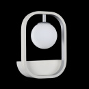 Kinkiet biała kula w białej ramce Avola Maytoni Modern MOD431-WL-01-WS