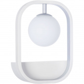 Kinkiet biała kula w białej ramce Avola Maytoni Modern MOD431-WL-01-WS