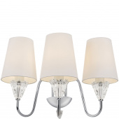 Kinkiet chromowany z trzema białymi abażurami Florero Maytoni MOD078WL-03CH