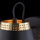 Kinkiet czarno-złoty, metalowy, perforowany klosz Trento Maytoni Modern MOD614WL-01BS