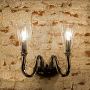 Kinkiet czarny Loft z polerowanego metalu 483020902