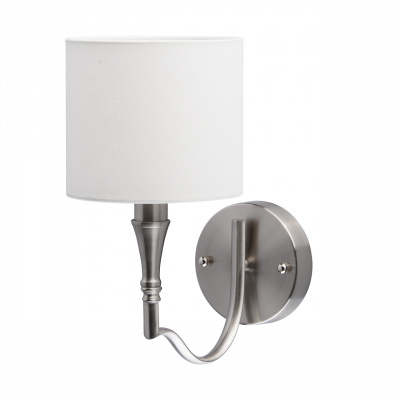 Kinkiet do salonu satynowa podstawa i prosty abażur MW-LIGHT Elegance 667021301