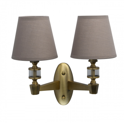 Kinkiet dwa szare klosze i podstawa antyczny mosiądz MW-LIGHT Neoclassic 700022002