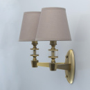 Kinkiet dwa szare klosze i podstawa antyczny mosiądz MW-LIGHT Neoclassic 700022002