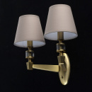 Kinkiet dwa szare klosze i podstawa antyczny mosiądz MW-LIGHT Neoclassic 700022002