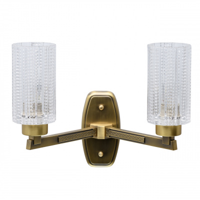 Kinkiet dwa szklane klosze na mosiężnej podstawie MW-LIGHT Classic 285021502