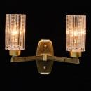 Kinkiet dwa szklane klosze na mosiężnej podstawie MW-LIGHT Classic 285021502