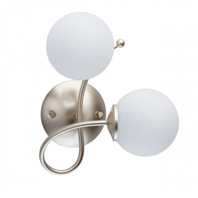 Kinkiet - dwie, matowe kule, satynowo-złota podstawa MW-LIGHT Megapolis 306023502