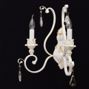 Kinkiet klasyczny jak podwójny świecznik, złocenia i kryształy CHIARO Country 639022902