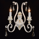 Kinkiet klasyczny jak podwójny świecznik, złocenia i kryształy CHIARO Country 639022902