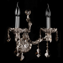 Kinkiet klasyczny w kształcie podwójnego świecznika, dymny kryształ CHIARO 477020502
