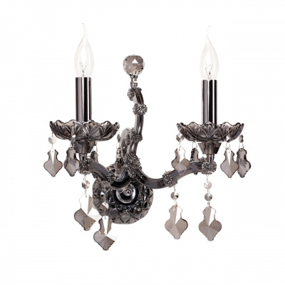 Kinkiet klasyczny w kształcie podwójnego świecznika, dymny kryształ CHIARO 477020502