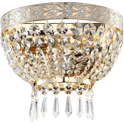 Kinkiet kryształowy, złota podstawa Bella Maytoni Classic DIA750-WB01-WG