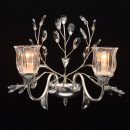 Kinkiet kwiatowy, podwójny, srebrny z kryształami CHIARO Flora 298022502