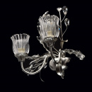 Kinkiet kwiatowy, podwójny, srebrny z kryształami CHIARO Flora 298022502