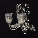 Kinkiet kwiatowy, podwójny, srebrny z kryształami CHIARO Flora 298022502