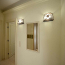 Kinkiet Letizia brązowa, zaokrąglona rama, biała tkanina Maytoni Classic ARM365-01-R