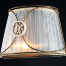 Kinkiet Letizia brązowa, zaokrąglona rama, biała tkanina Maytoni Classic ARM365-01-R