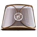 Kinkiet Letizia brązowa, zaokrąglona rama, biała tkanina Maytoni Classic ARM365-01-R