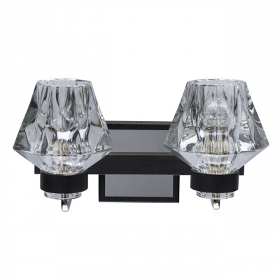 Kinkiet LOFT na 2 żarówki, czarny, szklane klosze RegenBogen Loft 104022302