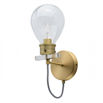 Kinkiet Loft złoty - duża żarówka szklana MW-LIGHT 699020501