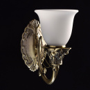 Kinkiet mosiądz antyczny i biały klosz retro MW-LIGHT Classic 347029401