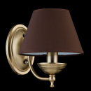 Kinkiet mosiężno-złoty z brązowym abażurem Chester Royal Maytoni Classic RC0100-WL-01-R