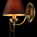 Kinkiet mosiężno-złoty z brązowym abażurem Chester Royal Maytoni Classic RC0100-WL-01-R