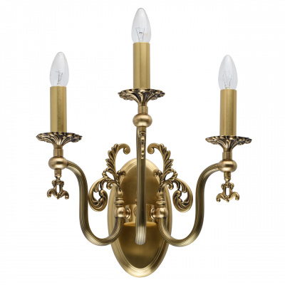 Kinkiet mosiężny pałacowy, potrójny Gabriel CHIARO Classic 491023303