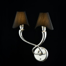 Kinkiet Neoklasyczny, chromowany, czarne abażury Boscage Maytoni Modern MOD206-02-N