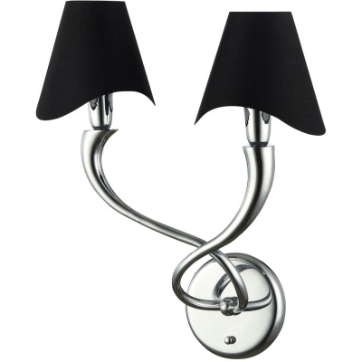 Kinkiet Neoklasyczny, chromowany, czarne abażury Boscage Maytoni Modern MOD206-02-N