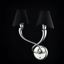 Kinkiet Neoklasyczny, chromowany, czarne abażury Boscage Maytoni Modern MOD206-02-N