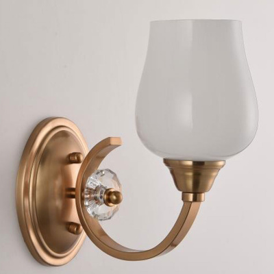 Kinkiet Palermo w kolorze miedzi, biały klosz MW-LIGHT Elegance 386027801