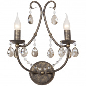 Kinkiet podwójny brązowo-złoty Art Deco Vitaluce VE1060/2A